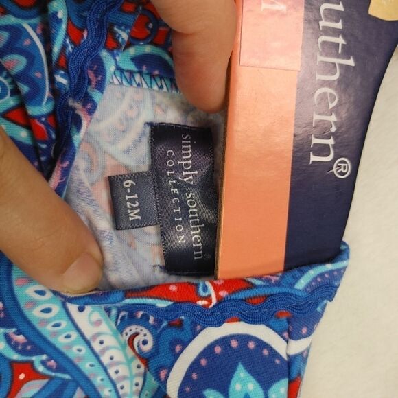 Simply Southern Baby Girl Size 6-12M Trim Dress Mu - Picture 7 of 7